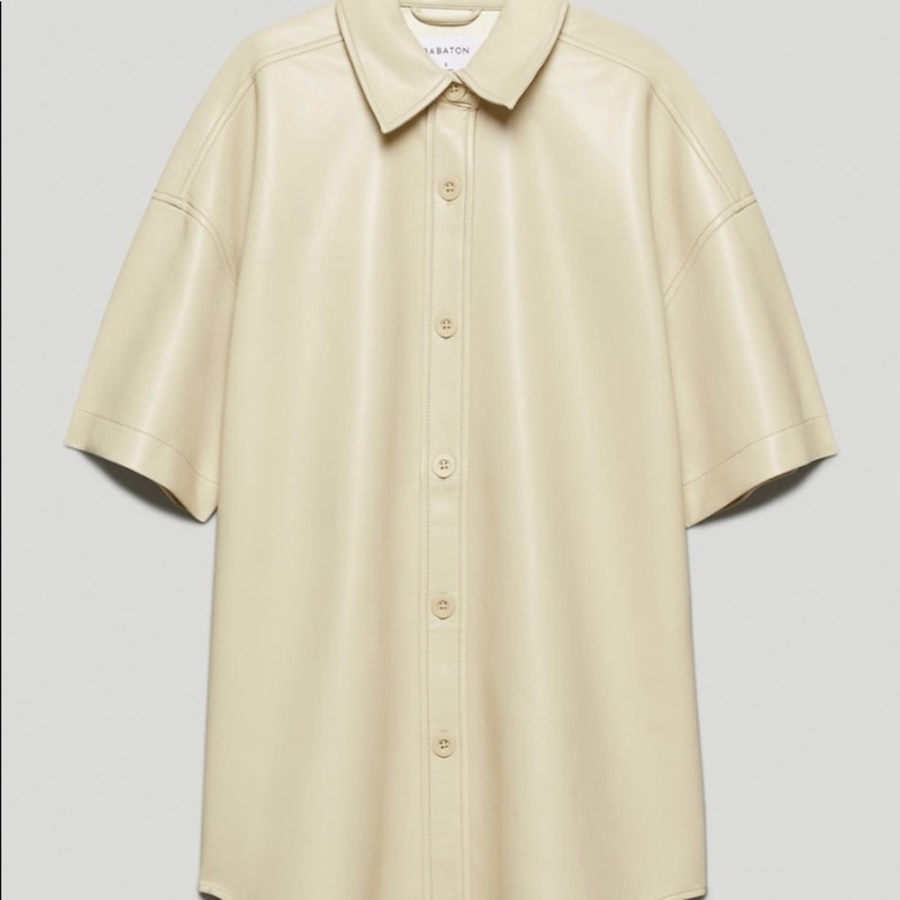 aritzia babaton vegan leather shirt jacket